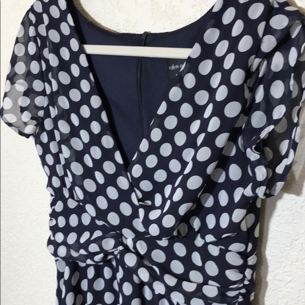 Connected Apparel Navy/Wht polkadot size10 - Picture 2 of 5
